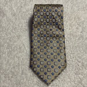 Joseph & Feiss Geometric Pattern Tie - Gold and Blue beautiful for formal events